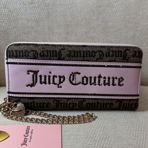 Juicy Couture Pink and Black Chain Wristlet Wallet